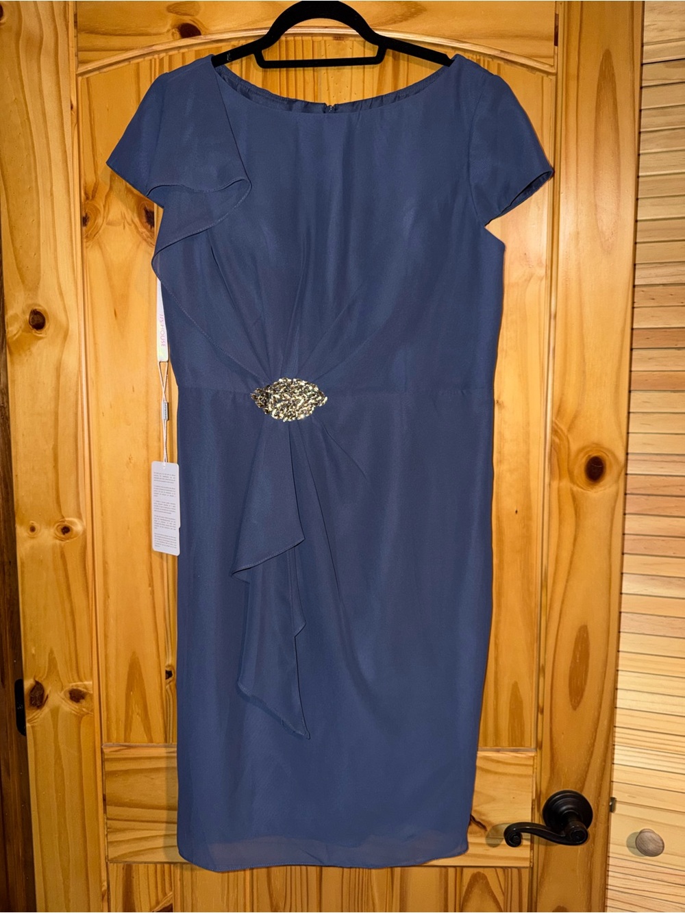JJs House Stormy Blue Embellished Sheath Dress